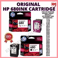 Original HP 680 INK COLOR DAKWAT PENCETAK PRINTER F6V26AA 2135 2676 2677 3635 4650 3835 3630