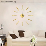 TW Simple Modern Design DIY Digital Clock Home Decor Silent Wall Clock Room Living Wall Decoration Punch-Free Wall Clock SG