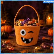 [KY] Lightweight Halloween Face Basket Playful Halloween Candy Basket Multi-Functional Spooky for En