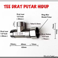 1/ 2 INC ROTARY THREAD CLOSET TEE BRASS LIVE ROTARY THREAD TEE SIZE 1/2