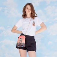 PRE-ORDER 10-14 วัน iCONiC PINK DOLL CHAIN BAG #6036  กระเป๋าสะพาย สีชมพู ใบเล็ก สายโซ่  ลายตุ๊กตา ข