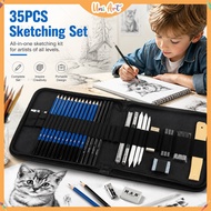 Uni Art 24/35/40/71/145 PCS Drawing Sketch pencils Set Professional Pencils Eraser Kit Stationery Gi