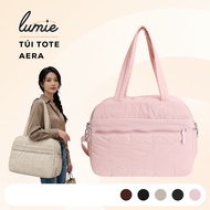 Aera Tote Bag Pastel Quilted Fabric with Many Compartments Large Capacity with Crossbody Strap and S