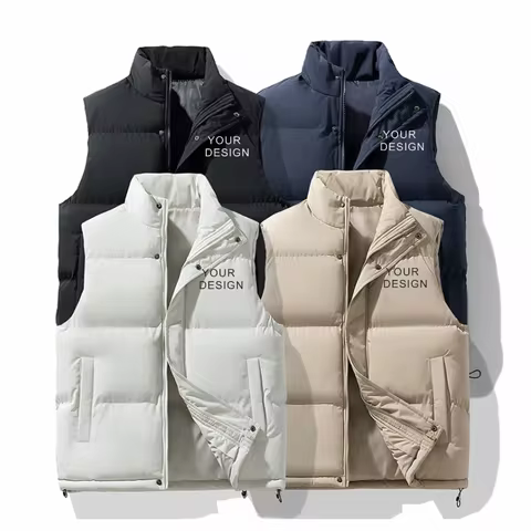 Winter Jacket Men Vest Vest Men Jacket Sleeveless Vest Casual Coat Men down Cotton Warm Thicken Wais
