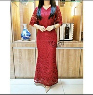 Dress duyung brokat panjang Kebaya pesta Longdress brokat kekinian Kebaya natal