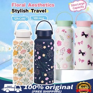 1000ML Thermos Bottle Rosette tumbler tahan sejuk Flower Printed Water Bottle Thermos Bottle with St