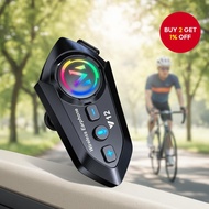 Y12 Bluetooth Helmet Intercom Headset for Motorcycles, 120 Hours Play, LED Indicators, Waterproof, H