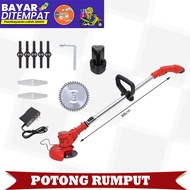 NEW DISKON AKHIR TAHUN...Mesin Potong Rumput Baterai 12VF Cordless Lawn Mower Grass Trimmer Mesin Pemotong Rumput Taman Alat Potong Rumput yukido