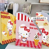 K Kee Burger Shop Cute Bookend Storage Box Desktop Bookshelf Paper Folder Cartoon Girl Heart Bookend