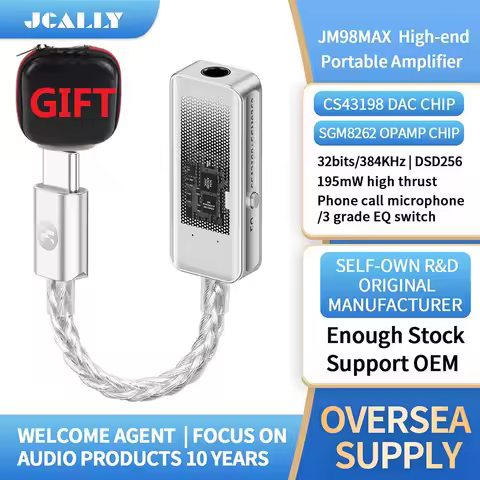 JCALLY JM98Max CS43198 DAC SGM8262 Type C to 3.5mm HiFi Digital Audio Decoding USBEarphone AMP Adapt