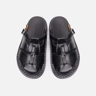 notdetailed原創 編織花瓣拖鞋 一腳蹬真皮半托 包頭博肯厚底涼鞋