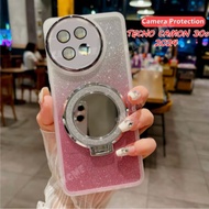 For TECNO CAMON 30s 2024 Mirror Magnetic Bracket Glitter Casing For TECNO Camon 30s Camon30s S30 30 