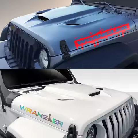 2PCS Car Hood Cover Engine Stickers for Jeep Wrangler JK JL TJ YJ Unlimited DIY Exterior Tuning Acce