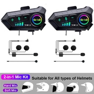 Helm Sepeda Motor Bluetooth Headset Hands Free Call Kit IPX7 Tahan Air Nirkabel Stereo Headset denga