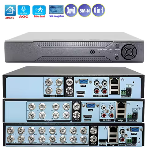Xmeye Smart Dvr Nvr 4/8/16 Channels 5MP-N 1080P Video Surveillance Recorder Audio Over Coaxial Motio