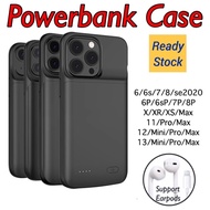 [READY STOCK] 6/6s/7/8/Plus/11/12/13/14/15/Pro/Max/Mini/X/XS/XR Powercase Powerbank Casing Power Bank Case Battery