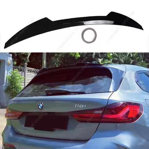 For BMW F40 116i 116d 118d 118i 120i 120d 2019-2024 Gloss Black ABS Rear Spoiler Caps Extension Rear