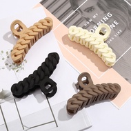 复古咖色韩国磨砂链条抓夹 大号鲨鱼夹 简约百搭 11CM /抓夹/发夹/ Hair Clip/ Hair Claw