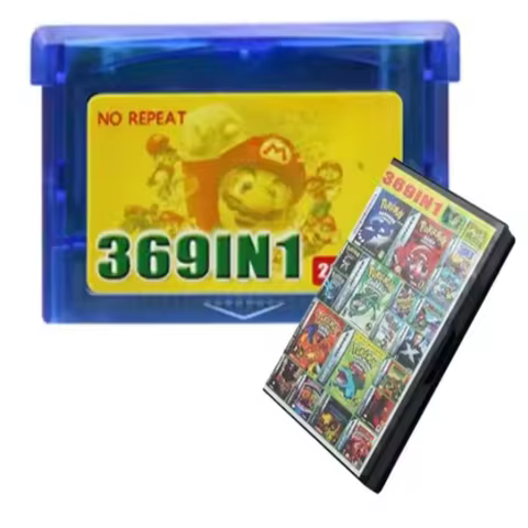 Game Cartridge for GBA, 32-bit Card, 369 Games in 1, for GBA,GBA,SP,NDS,Retro,English Language