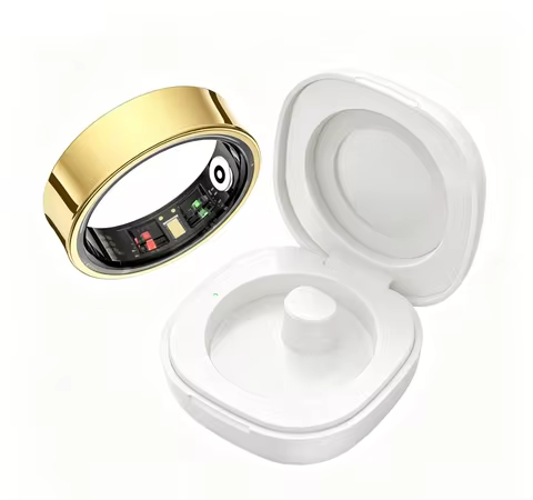 R09 Smart Ring Men Women with Charging Case,Heart Rate Blood Oxygen,Skin Temperature Monitor,5ATM Wa