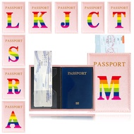 Passport Cover Pink Holder Waterproof Travel Case Printing Rainbow Set Flight Ticket