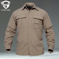 EAGLADE Men Cargo Hiking Cycling Fishing Shirt in Khaki