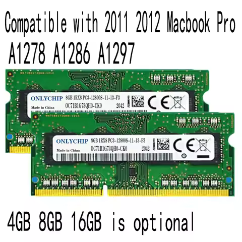 Compatible with 2011 2012 Apple macbook pro A1278 A1286 A1297 memory RAM 8GB 4GB 16GB DDR3 1600