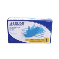 ASSURE Soft Nitrile Gloves Powder-Free Blue 100 Pcs/Box (Size L)