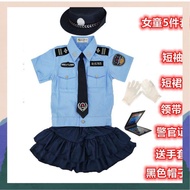 uniform polis kanak kanak baju polis kanak kanak Pakaian Seragam Polis Kecil Pakaian Tentera dengan Kanak-Kanak Lelaki dan Perempuan Pakaian Polis Pakaian Kanak-Kanak Tadika Lengan Pendek Memainkan Peranan Mainan