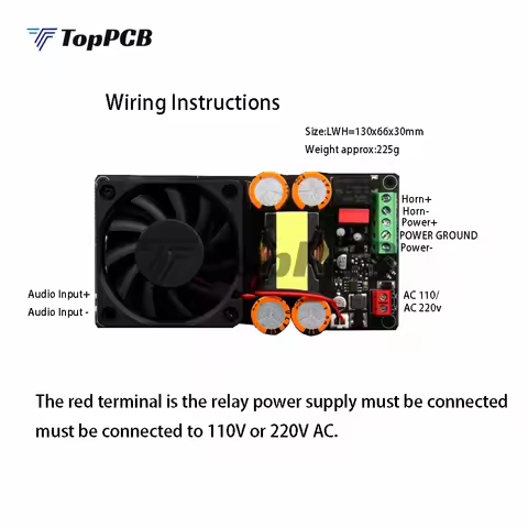 IRS2092 1000W Mono Channel HiFi Sound Power Amplifier Board Audio Amp ±50V-±80V for 4-8ohm Car Karao