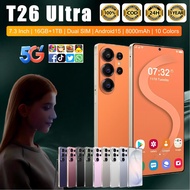 Handphone T26 Ultra 5G Ready Stock 16GB RAM 1TB ROM 7.3 Inch HD Screen 8000mAh Battery Tahan Lama An