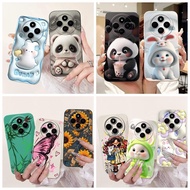 Luxury Panda Painted Cover For Xiaomi Redmi 14C Case Soft Silicone Phone Case For Redme 14C 14 C Red
