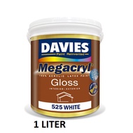 ♞Davies 1Liter DV525 Megacryl Gloss White 100% Acrylic Latex Paint (Water-Based)