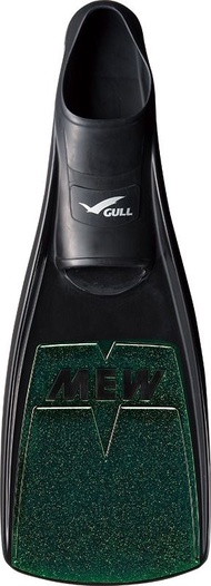 Gull Mew Over Coated成人潛水蛙鞋 -黑色/綠色