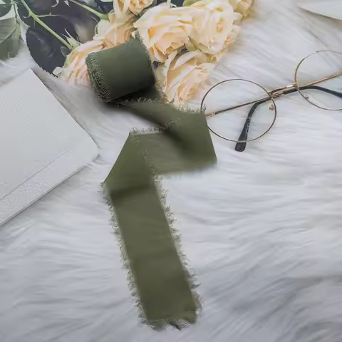 cintas de tela Roses Lace Ribbon Cinta Chiffon Silk Ribbon Flowers Wedding For Ties Handmade Ripped 