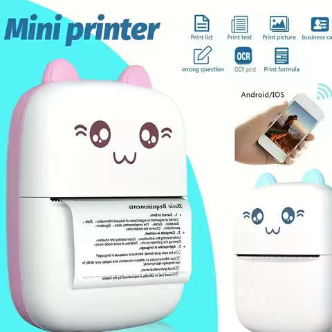 Mini Pocket Printer, Bluetooth Inkless Printer Sticker Printer, Small Pocket Printer Picture, Notes,