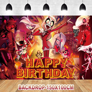 Hazbin Hotel Theme Birthday Party Supplies Movie Hazbin Hotel Balloon Cupcake Topper Banner Backgrou