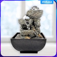 [Etekaxa] Tabletop Water Fountain Feng Shui Meditation Waterfall Fountain Landscape Waterfall Fountain Chinese Fengshui Ornaments