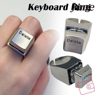 JUNEGOODS Opening Rings, Metal Adjustable  Anything Rings, Creative Unique Vent Keyboard Decompressi