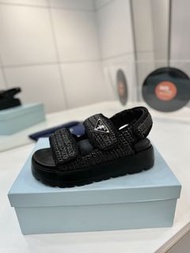 順豐包郵 PRADA新款編織鞋草編涼拖鞋！ 今年流行的草編系列懶人必備拖鞋上_vSqQA