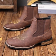 Embroidered Chelsea Boots Men Martin Boots