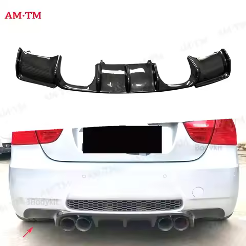 For BMW 3 Series M3 E90 E92 E93 2005-2011 Carbon Fiber Car Rear Bumper Diffuser Lip Upgrade Rear Spo