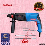 BOSSMAN Rotary Hammer Power Impact Drill BGBH226 900W 3 Mode Gerudi Tukul Putar Peralatan Kuasa (6 M