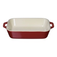 Staub Dish 40508-585 Rectangular Dish, Cherry 7.9 x 6.3 inches 20 x 16 cm, Ceramic Au Gratin Dish, O