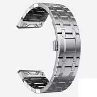 QuickFit 26mm Luxury Stainless Steel Strap For Garmin Fenix 8 AMOLED 47mm 51mm สาย Mip 51mm Fenix 7 