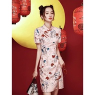 ✨Fast Shipping✨] Chinese Style Cheongsam/Dress/Dress/Improved Cheongsam/National Trendy Short Cheongsam/Dress Women/New Chinese Cheongsam