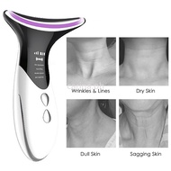 EMS Face Neck Lifting Facial Massager Red&Blue&Purple LED Light Neck Massager V Face Double Chin Rem