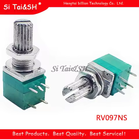 5pcs RV097NS 5K 10K 20K 50K 100K 500K with a switch audio 5pin shaft 15mm amplifier sealing potentio
