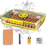 Tupperdor Cigar Humidor,Cigar Humidor Cabinet with Cigar Cutter V Cut Humidifier&Hygrometer,Cigar Hu