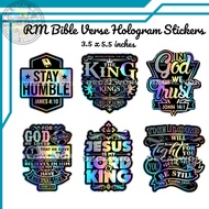 RM RELIGIOUS HOLOGRAM STICKER CAR MOTORCYCLE BIBLE VERSE DECAL WATERPROOF VERSE STICKER CHRISTIAN